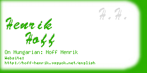 henrik hoff business card